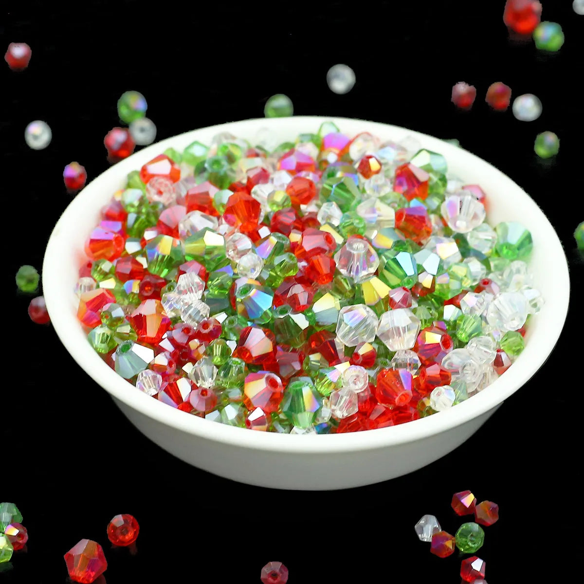 Loose Acrylic Pointed Christmas Beads Mixed AB Colors Spacers For Jewelry Making DIY Decoration Bracelets Accessories 3/4/6MM