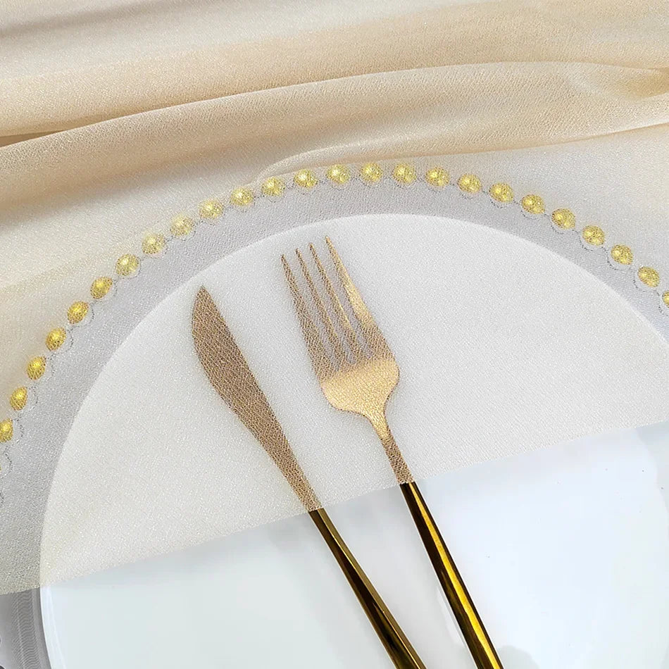 Chiffon Table Runner Sheer Fabric Silk for Boho Sheer Fabric Wedding Arch Overlay Draping Decoration Birthday Party Table Decor