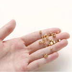 50pcs/lot 2-5mm 14K/18K Real Gold Plated Brass Square Spacer Loose Beads for DIY Jewelry Making Beads Accessories Findings