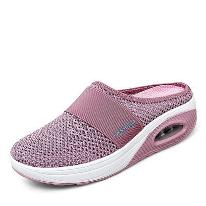 Women Wedge Breathable Slippers 2024 Summer Anti-slip Premium Sandals Vintage Casual Female Platform Shoes Plus Size Slides