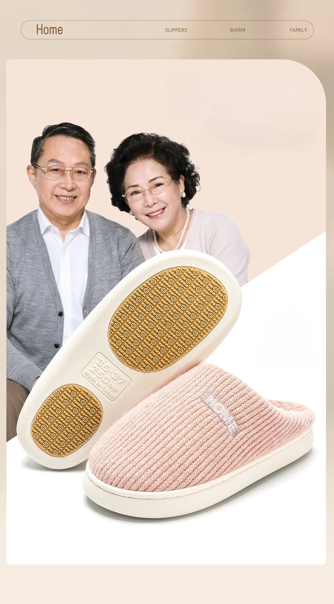 House Fuzzy Slipper Women Striped Winter Warm Fur Plush Non Slip Grip Indoor Lazy Soft Female Thermal Home Shoe Flat Male Men