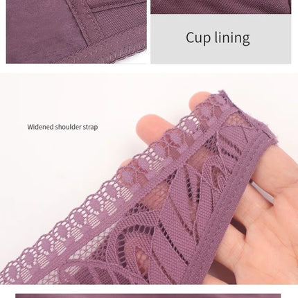 Soft cotton cups before the zipper in the elderly underwear breathable women without steel ring tank top lace large size bra