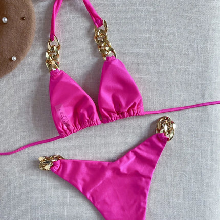 RUOTONGSEPT New Sexy Bikini 2023 Triangle Bathing Suit for Women Brazilian  Bikini Set 2-piece Halter Swimwear Push Up Swimsuit