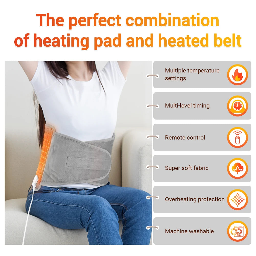 Electric Heating Waist Belt Warm Thermal Pad Office Home Temperature Control Waist Belt Warming Back Hand Warmer