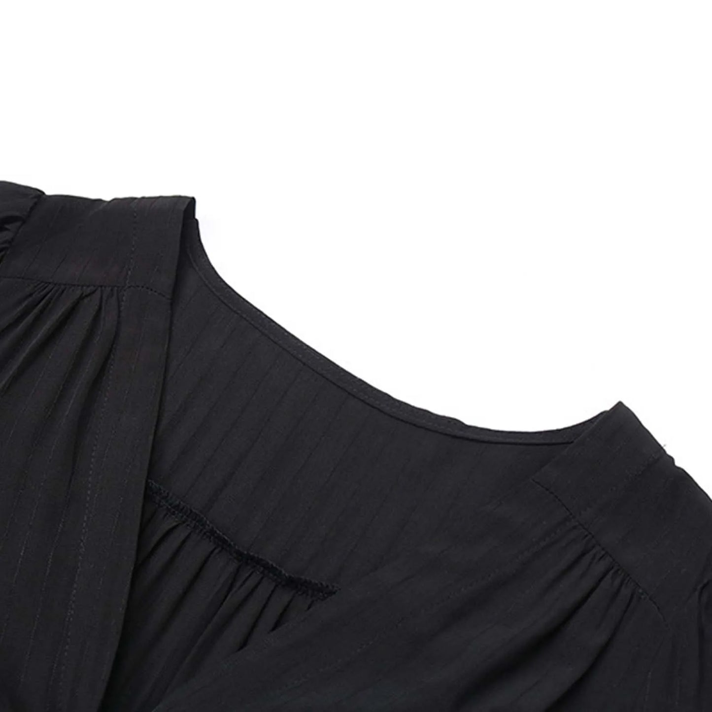 Women Classic Black Commute Casual Dress Sexy Long Sleeve Deep V High Slit T Shirt Dresses Elegance Chic Evenign Party Vestidos
