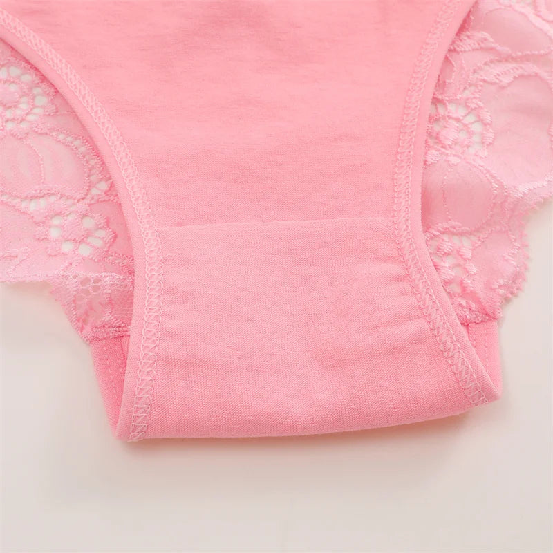 3PC/Set Women Sexy Lace Panties Low Rise Hollow Out Briefs Floral Transparent Underwear for Feamale Elastic Straps Soft Lingerie