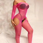 One Piece Crotchless Bodystocking For Sex Transparent Sexy Lingerie Sexiest Bodysuit Erotic Costumes Rose Full Body Stockings