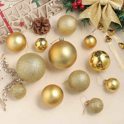 24Pcs Christmas Decoration 4-8CM Christmas Ball Xmas Tree Pendent Ornaments Home Decor Navidad New Year Party Supplies Accessory