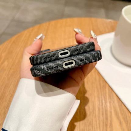 New Magsafe Magnetic Color Collision Carbon Fiber Phone Case For iPhone 16 Pro Max 14 11 12 13 15 Pro Max Shockproof Back Cover