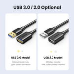 UGREEN USB Extension Cable USB 3.0 Cable for Smart Laptop PC TV Xbox One SSD USB 3.0 2.0 Extender Cord Mini Fast Speed Cable