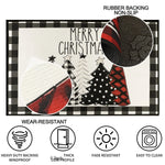 Plaid Christmas Tree Floor Mat Home Kitchen Absorbent Non-slip Mat Merry Christmas Decoration For Home 2024 Happy New Year 2025