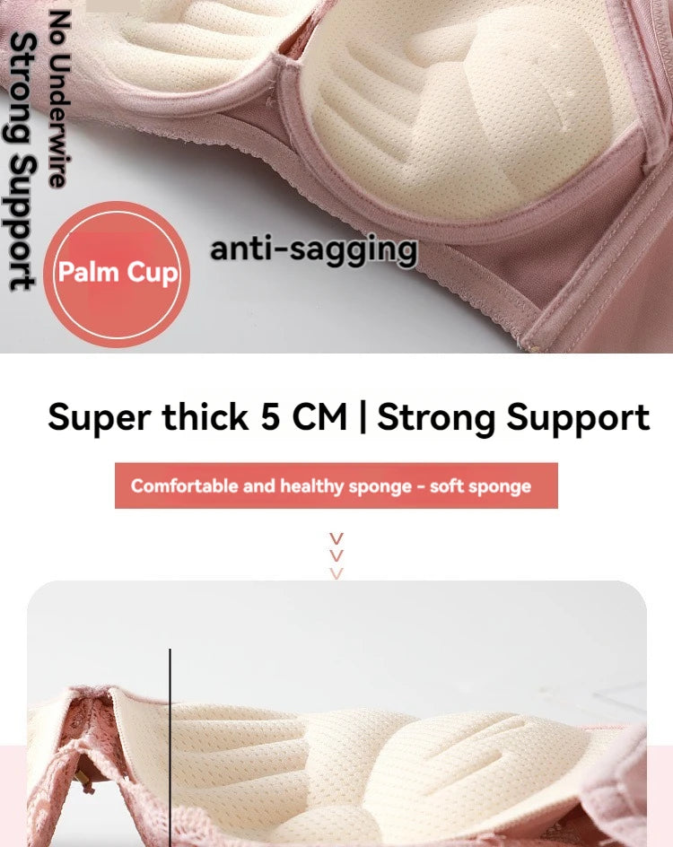 8cm Thickened Non-empty Cup Underwear Small Chest Gather Anti-sagging Hand-cup Bra Adjustable Bra Women
