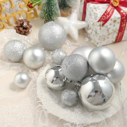 24Pcs Christmas Decoration 4-8CM Christmas Ball Xmas Tree Pendent Ornaments Home Decor Navidad New Year Party Supplies Accessory