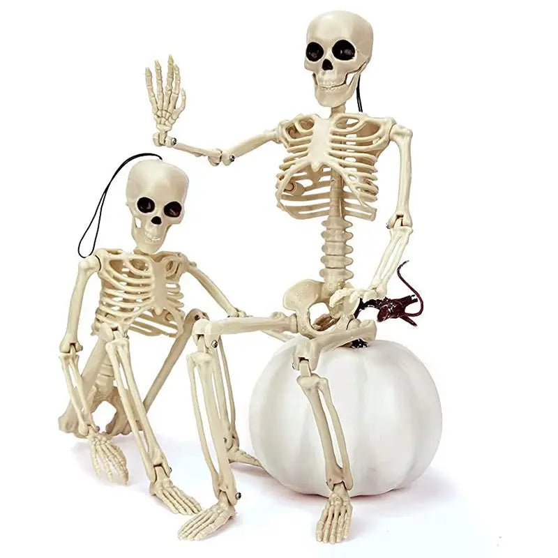 40/90cm Halloween Skeletons Fake Full Body Skull Bones Movable Halloween Party Decor for Home Bar Haunted House Horror Props