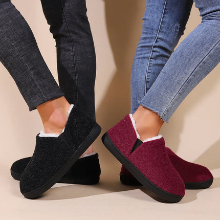 Bebealy Winter Slippers For Men Outdoor Antiskid Men Slippers Fashion Casual Warm Fluffy Slippers Indoor Plush Flat Men Shoes