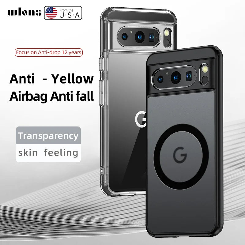 2025 Fashion Magnetic Case For Google Pixel 9 Pro 8 8A 7 10 Dull Polish Wireless Charger Cover Anti-knock Cases For Pixel 9A 7A