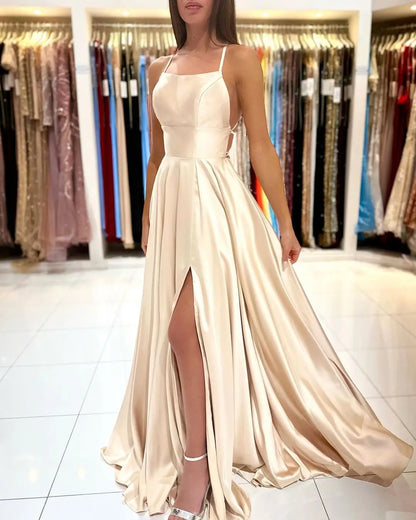 Navy Blue Bridesmaid Dress For Weddings Woman Guest 2022 Sexy Spaghetti Straps Split Prom Party Gowns Long Maid Of Honor Dresses