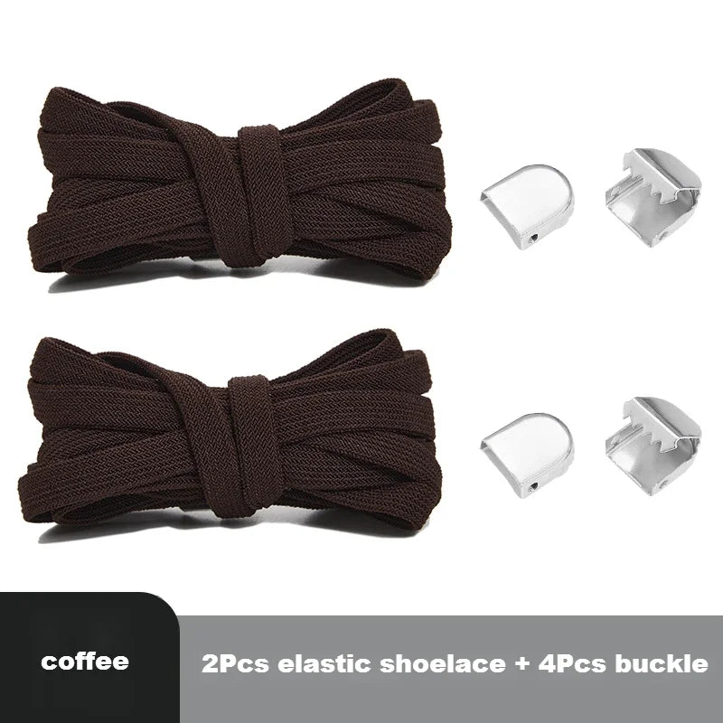 Flat Elastic Shoe Laces Sneakers No Tie Shoelaces for Shoes Tennis Quick Shoelace Clips Without Ties Shoe Accessories Kids Adult