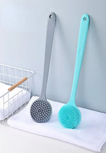 Double-Sided Silicone Back Scrubber Long Handle Long Handle Body Bath Brush Mud Back Scrubber Shower Massage Exfoliation Brush
