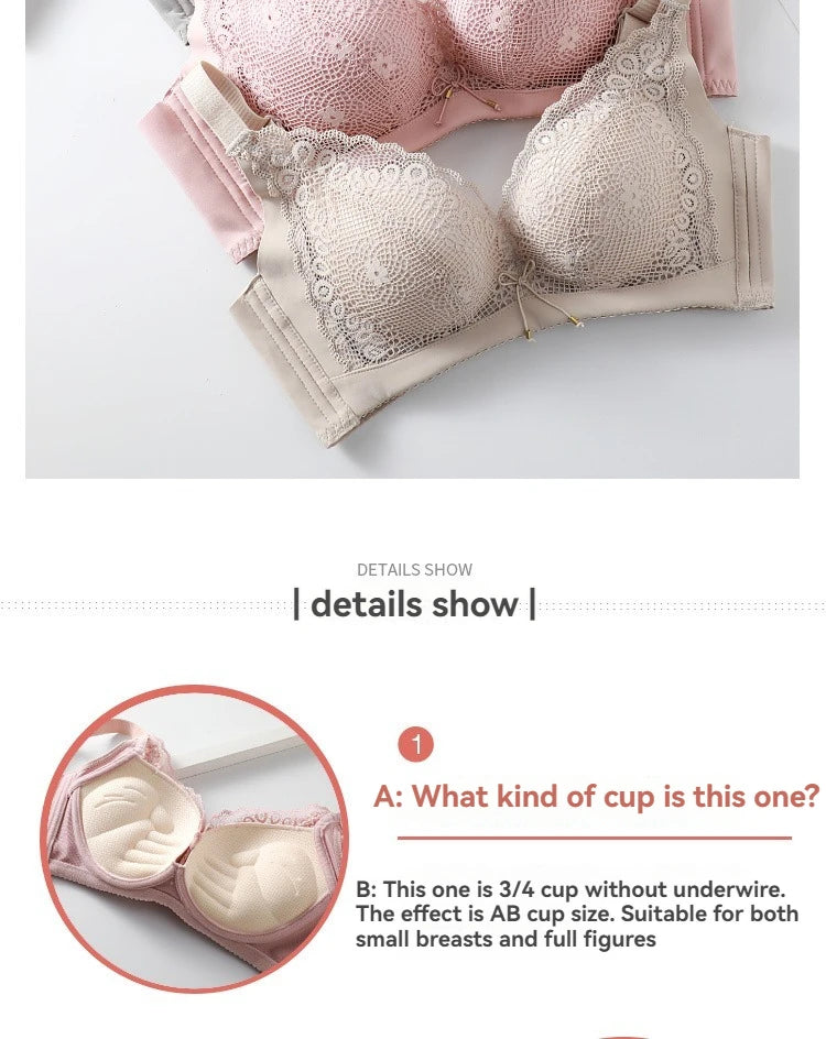 8cm Thickened Non-empty Cup Underwear Small Chest Gather Anti-sagging Hand-cup Bra Adjustable Bra Women