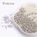 18K Gold Plated Separators For Bead,Spacers Beads For Jewelry Making,Brass Metal Round Beads,DIY Bracelets/Necklace Accessories