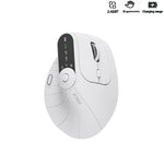 Multi-Device Vertical Ergonomic Mouse With Function Adjustment Kno Rechargeable 2.4G Bluetooth Wireless Mouse for PC Tablet