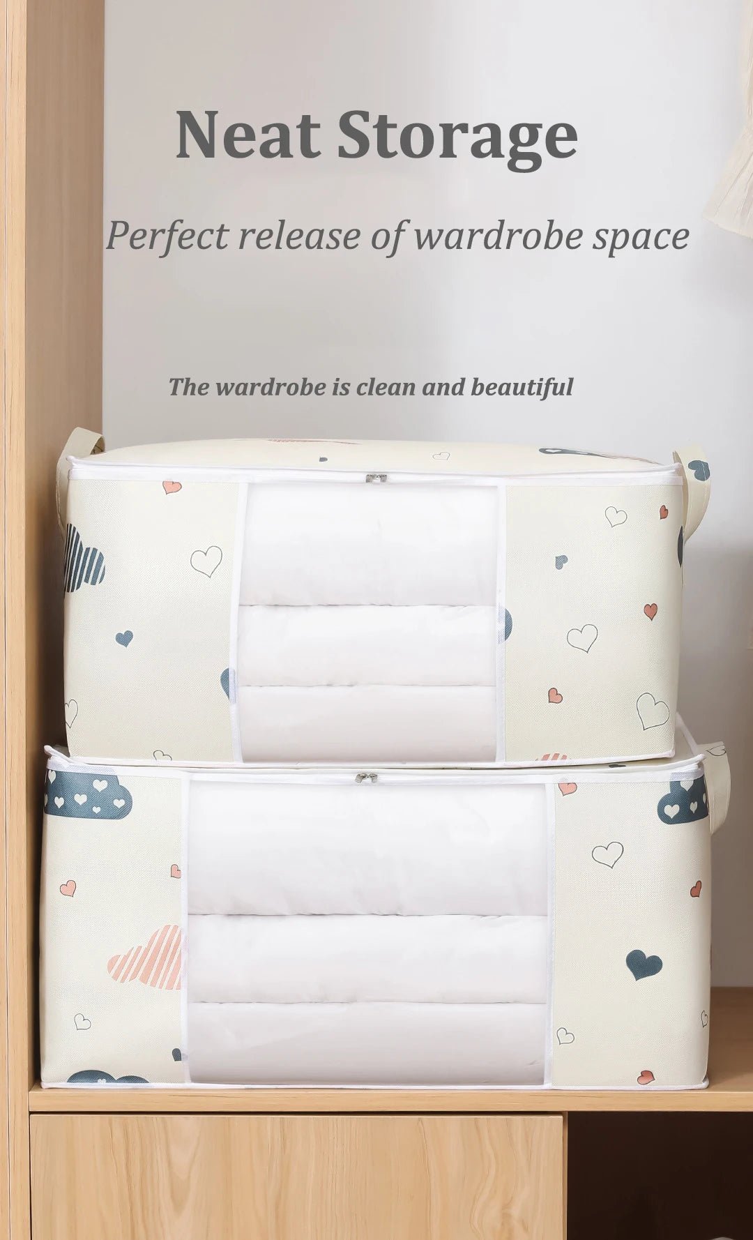 Big Capacity Storage Bag 4/2/1PCS Quilt Clothes Moisture Dust Proof Proof Organizer Duvet Blanket Sorting Bags Luggage Bag