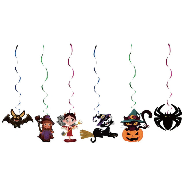 Halloween Hanging Banner Garland Bunting Pumkin Ghost Bat Paper Banner Door Hanging Ornaments Halloween Xmas Party Decoration