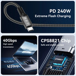 8K USB4 Typ e C Cable 40Gbps 240W PD3.1 QC4.0 For Samung Thunderbolt 4 Fast Charging Cable Thunderbolt3 USB C to C Data Transfer