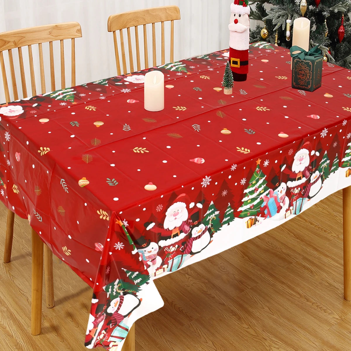 Christmas Tablecloth Merry Christmas Decorations For Home 2024 Navidad Noel  Xmas Tablecloth Decor Happy New Year Gift 2025