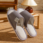 Slippers for Men，Non-Slip Soft-Soled Indoor House Slippers for Spring&Summer, All-Season Linen Home Comfortable Slippers