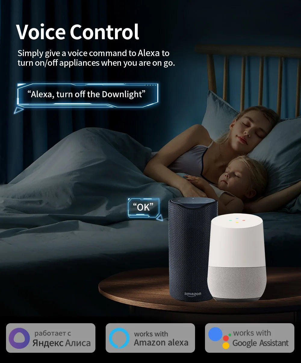 Tuya WIFI Smart Socket EU 16A/20A Wifi/Zigbee Smart Plug With Power Monitoring Smart HomeVoice Control Support Google Home Alexa