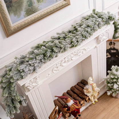 Christmas Artificial PE Hanging Rattan Decorative Cedar Garland with LED Light Garland for Mantel Fireplace Tablecloth