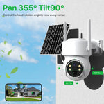 WiFi PTZ Camera Outdoor Wireless 10X Zoom Solar IP Camera 4MP Built-in Battery Video Surveillance Camera Long Time Standby iCsee