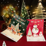 5/1PCS 3D Pop UP Christmas Greeting Cards with Envelope Friend Family Blessing Postcard Birthday New Year Christmas Decoration