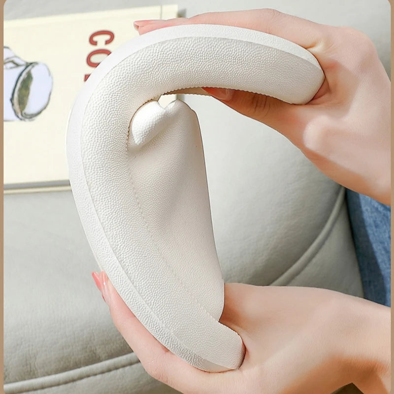 Casual Women's Solid Slippers Summer Resilience Bathroom Non-slip Anti-odor Thick Sole Men Leisure Comfort Beach Slides Shoes