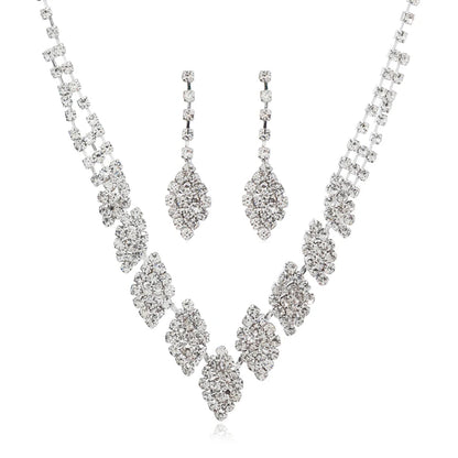 3pcsLuxury clavicle chain, high sense of temperament, bridal diamond-encrusted banquet set chain ornaments