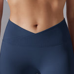 Crossover Waist Women Yoga Leggings Hips Lifting Gym Leggings Seamless Sport Pants High Waist Fitness Leggings Workout Running