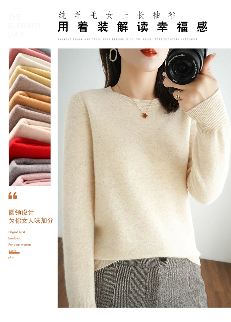 Autumn And Winter Thin Sweater Women's Round Neck Pullover Casual Knitted Top Women's Short Underlay Fashion 18 Colors