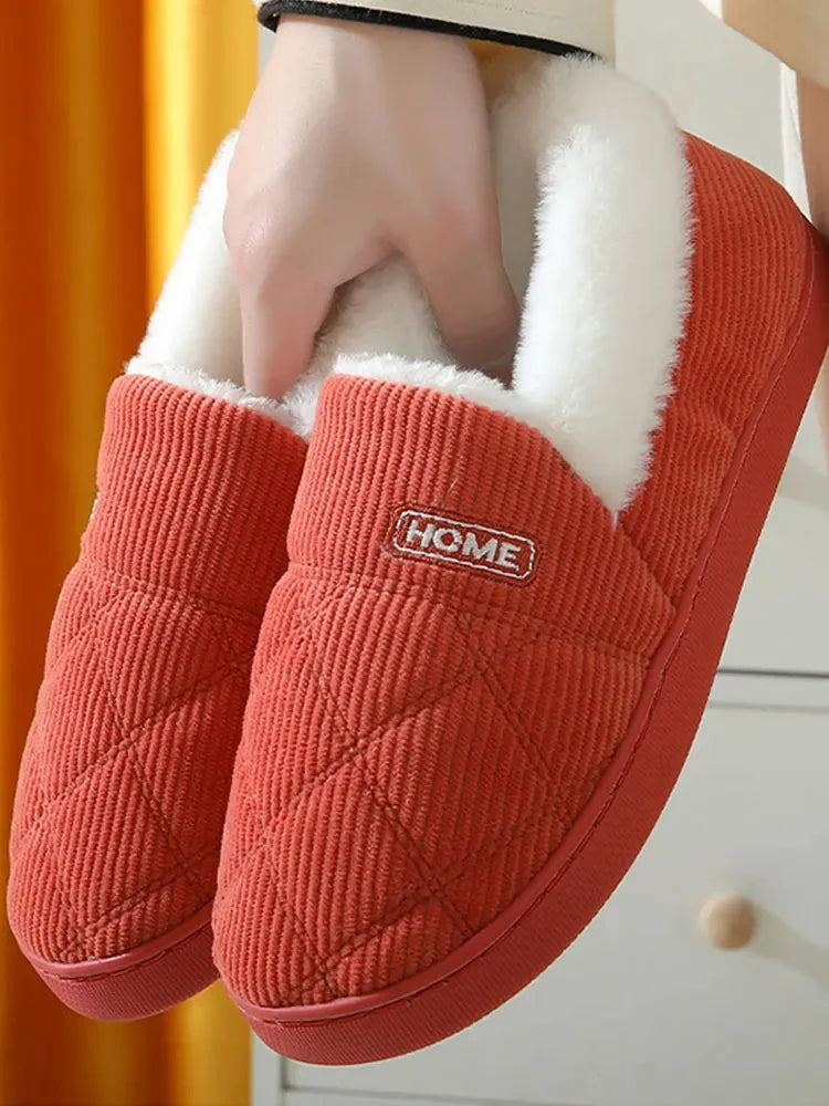 Eyriphy Winter Warm Plush Slippers Women Comfort Warm Cotton Shoes Soft Sole Indoor Outdoor Bedroom Slides Female Lovely Slipper