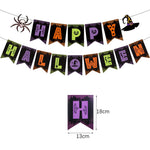 Halloween Hanging Banner Garland Bunting Pumkin Ghost Bat Paper Banner Door Hanging Ornaments Halloween Xmas Party Decoration