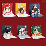 5/1PCS 3D Pop UP Christmas Greeting Cards with Envelope Friend Family Blessing Postcard Birthday New Year Christmas Decoration