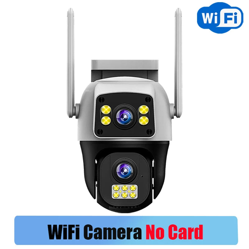 8MP 4G Sim Card Camera Dual Lens Dual Screen Wireless WiFi Outdoor Surveillance Human Detect Security Protection PTZ IP Cameras