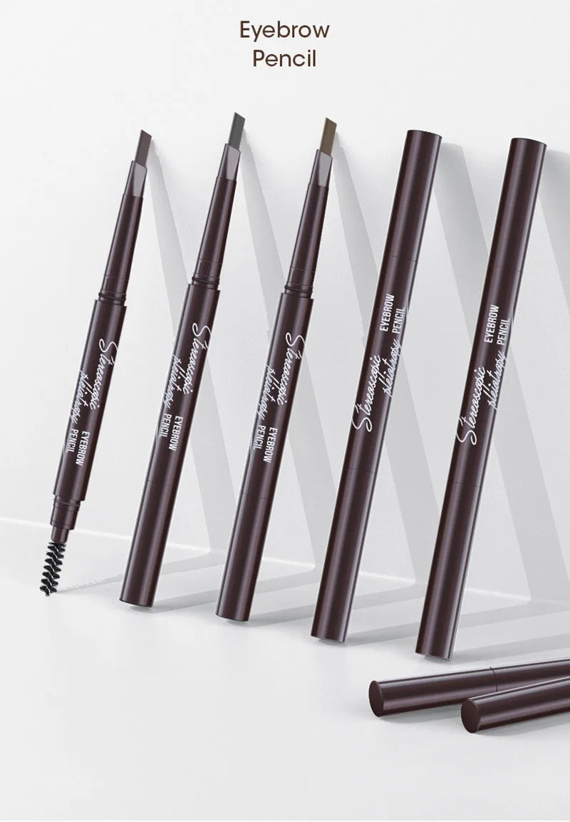 5 Colors Eyebrow Cosmetics Pencil Waterproof Double-headed Eyebrow Tattoo Natural Long Lasting Makeup Paint Eyebrow Pencil