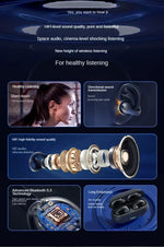 NEW Bluetooth 5.3 Wireless Bone Conduction Headphones T75 Clip Ear Music Noise Canceling Headset HD Call Sports Gaming Earphone