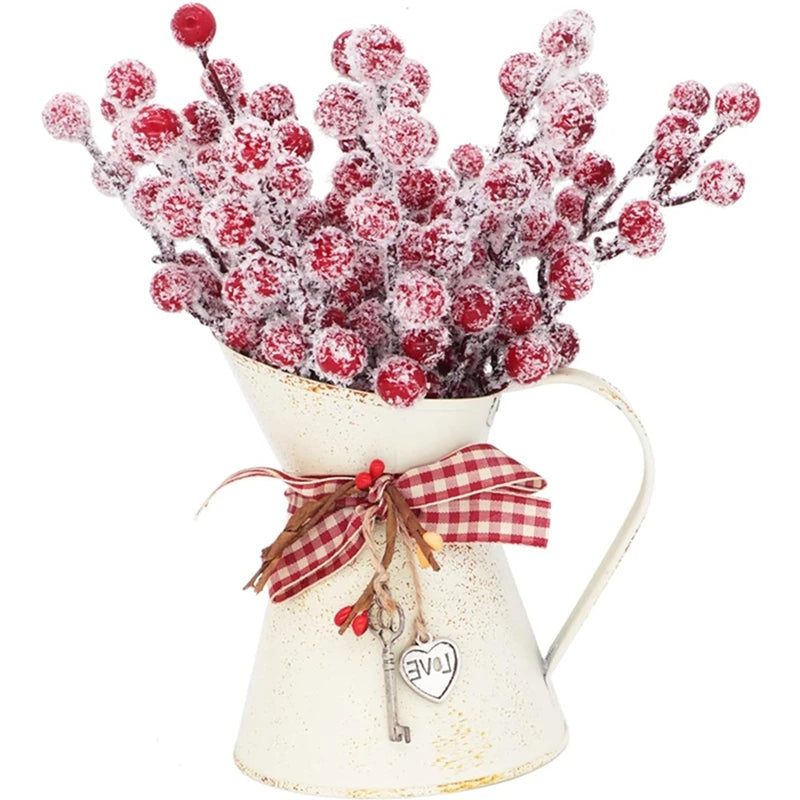 5/10Pcs Chritsmas Decoration Snowflake Red Berry Branche Chritsmas Tree Pendant for Home Decor Xmas New Year 2025 Gift Accessory