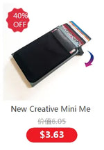 Slim Aluminum Card Wallet With Elasticity Back Pouch ID Credit Card Holder Mini RFID Wallet Automatic Pop up Bank Card Case