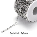 1meter Stainless Steel Necklace Chain for Jewelry Making DIY 1:3 NK Rolo Cable Link Curb Chains Thick Chain Bracelet Accessories