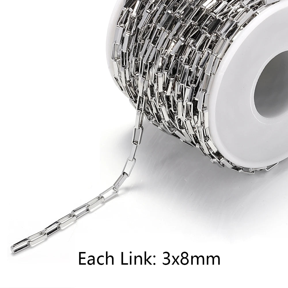 1meter Stainless Steel Necklace Chain for Jewelry Making DIY 1:3 NK Rolo Cable Link Curb Chains Thick Chain Bracelet Accessories