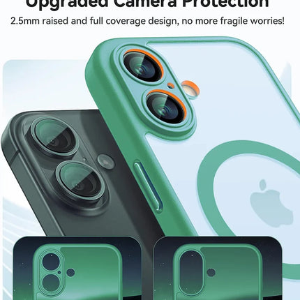 Magsafe Magnetic Luxury Armor Shockproof Case For iPhone 16 15 14 13 Pro Max Plus For Wireless Charge Cover Matte Translucent PC